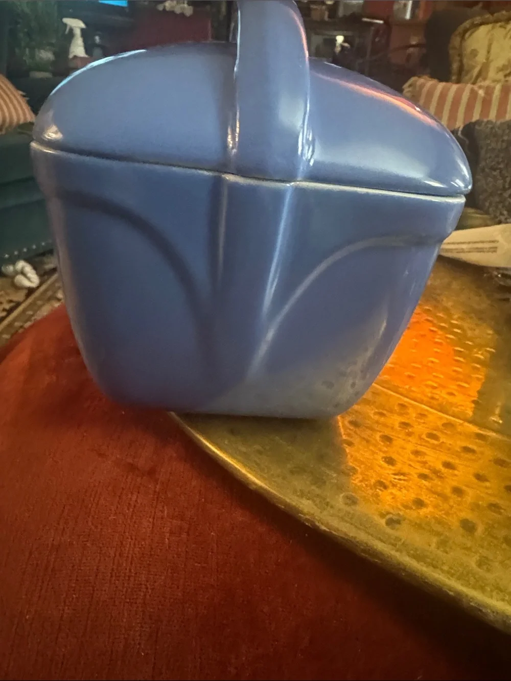 Blue Ceramic Covered Casserole Dish -